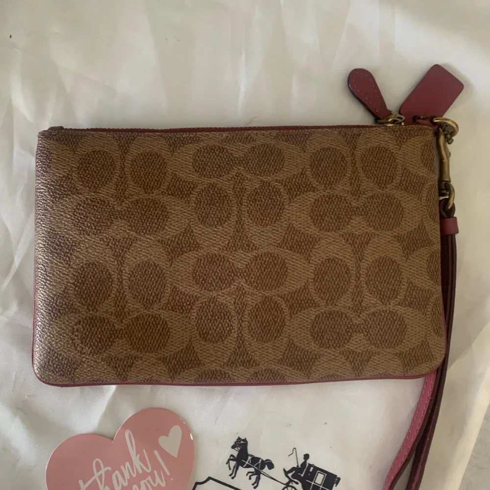 Coach monogram Print Wristlet /Clutch
